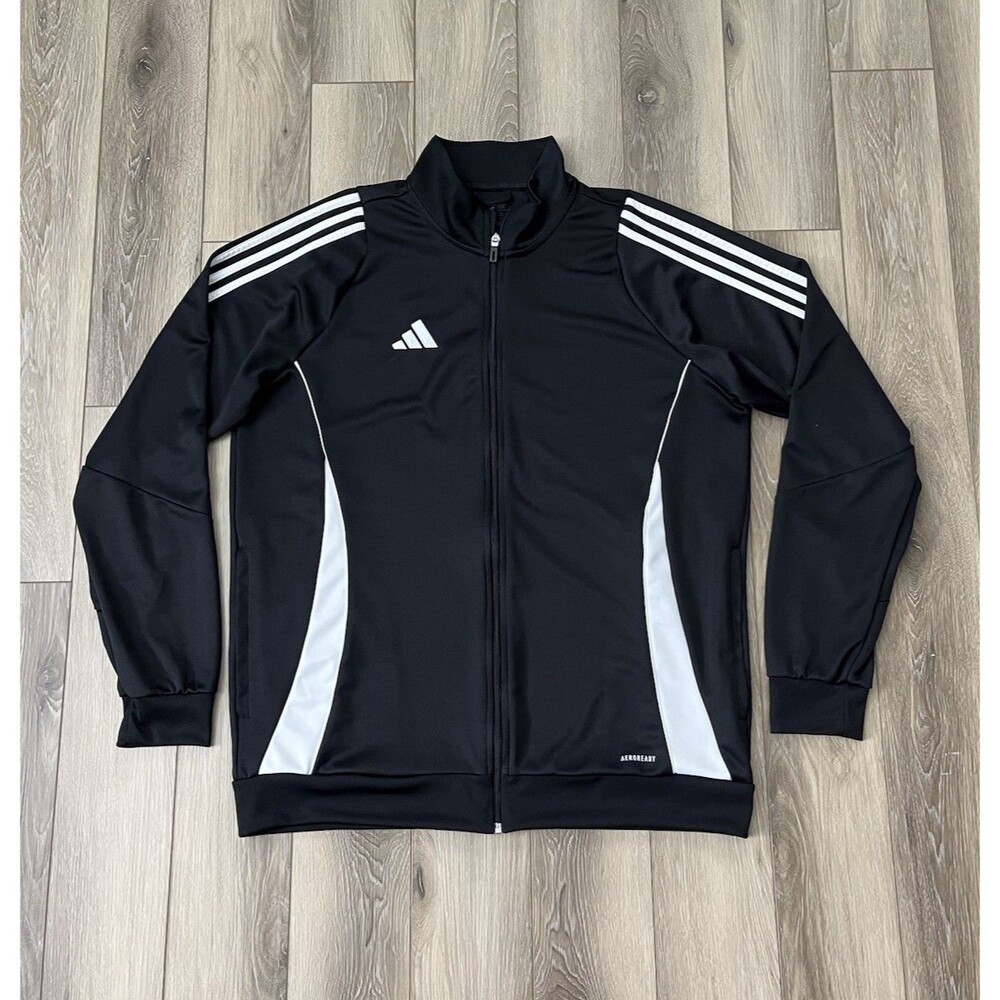 Adidas Aeroready Tracksuit Top Jacket Slim Fit XL Black Zip Athletic Activewear